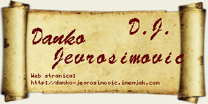 Danko Jevrosimović vizit kartica